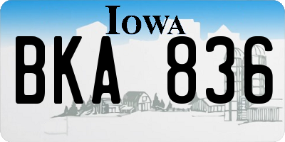 IA license plate BKA836