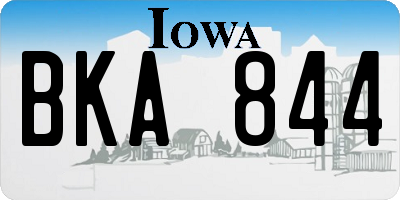 IA license plate BKA844