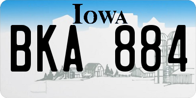 IA license plate BKA884