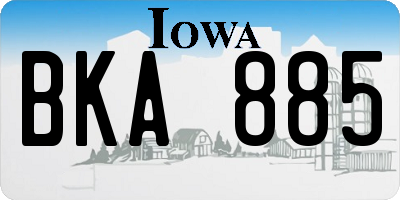 IA license plate BKA885