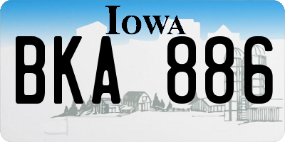 IA license plate BKA886