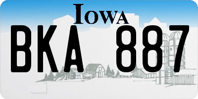IA license plate BKA887