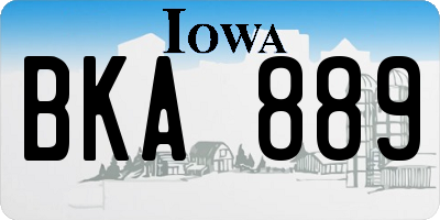 IA license plate BKA889