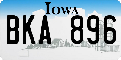 IA license plate BKA896