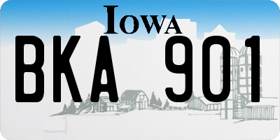 IA license plate BKA901