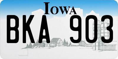 IA license plate BKA903