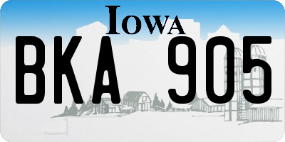 IA license plate BKA905