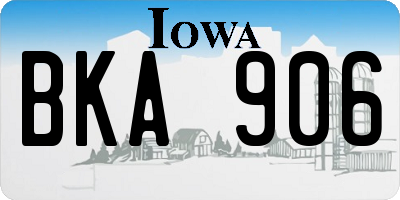 IA license plate BKA906