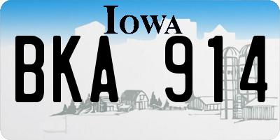 IA license plate BKA914