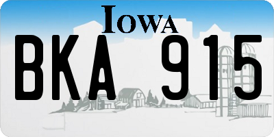 IA license plate BKA915