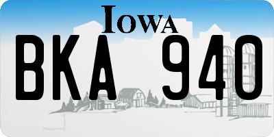 IA license plate BKA940