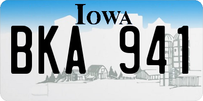 IA license plate BKA941
