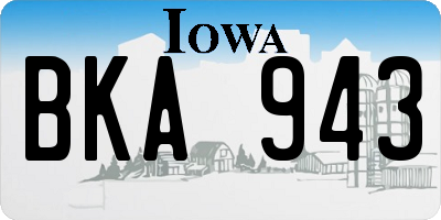 IA license plate BKA943