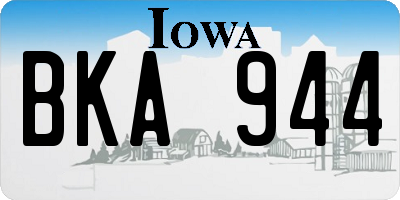IA license plate BKA944