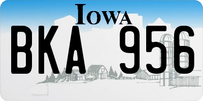 IA license plate BKA956