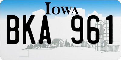 IA license plate BKA961
