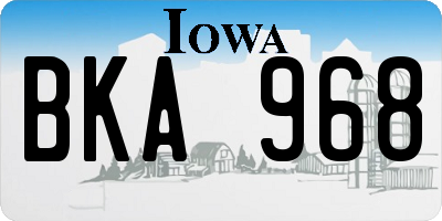 IA license plate BKA968