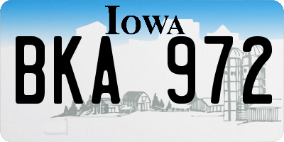 IA license plate BKA972