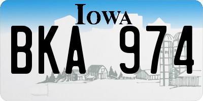 IA license plate BKA974