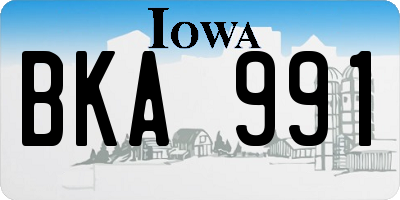 IA license plate BKA991
