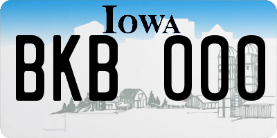 IA license plate BKB000