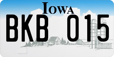 IA license plate BKB015