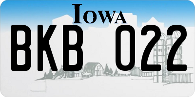 IA license plate BKB022