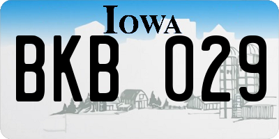 IA license plate BKB029
