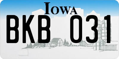 IA license plate BKB031