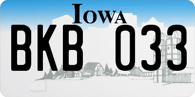 IA license plate BKB033