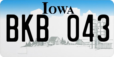 IA license plate BKB043