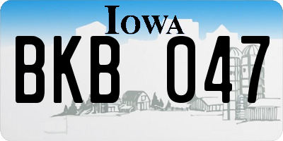 IA license plate BKB047
