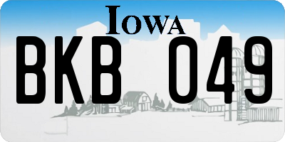 IA license plate BKB049