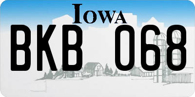 IA license plate BKB068