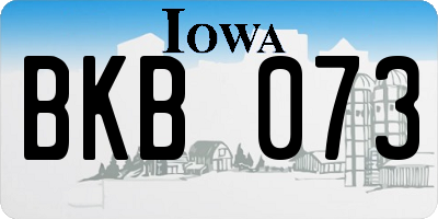 IA license plate BKB073