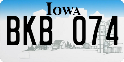 IA license plate BKB074