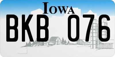 IA license plate BKB076