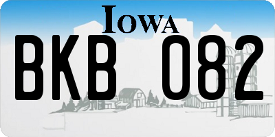 IA license plate BKB082