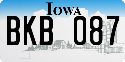 IA license plate BKB087