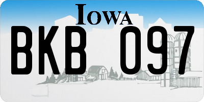IA license plate BKB097