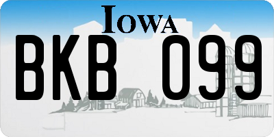 IA license plate BKB099