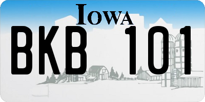 IA license plate BKB101