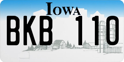 IA license plate BKB110