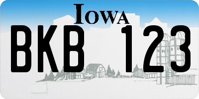 IA license plate BKB123