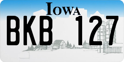 IA license plate BKB127