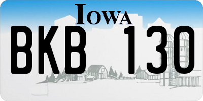 IA license plate BKB130