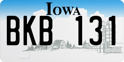 IA license plate BKB131