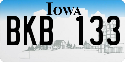 IA license plate BKB133