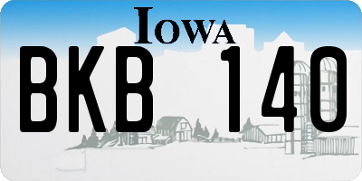 IA license plate BKB140