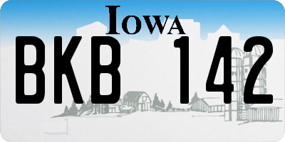 IA license plate BKB142